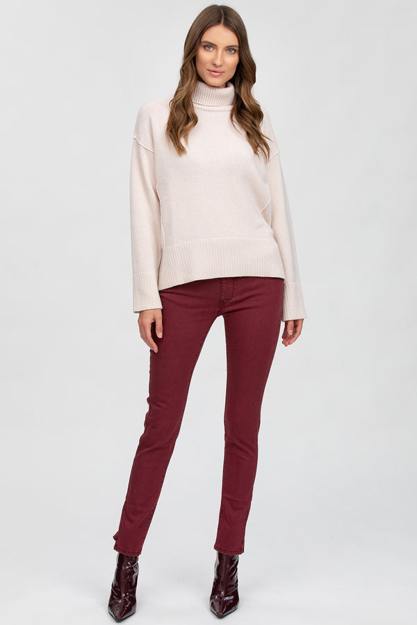 BORDEAUX JEGGINGS | Fitted Jeggings in Red Denim