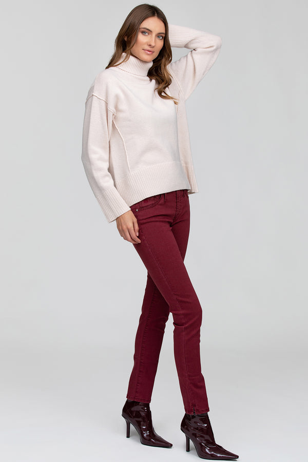 BORDEAUX JEGGINGS | Fitted Jeggings in Red Denim