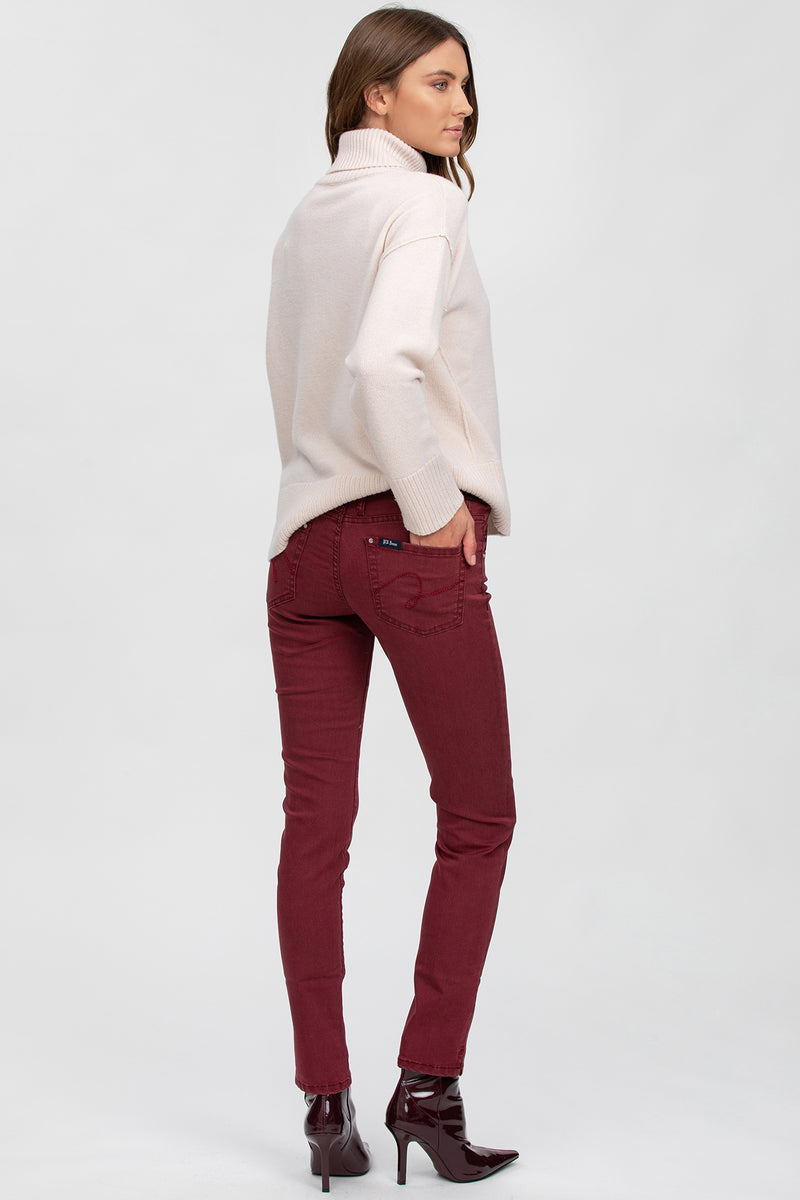 BORDEAUX JEGGINGS | Fitted Jeggings in Red Denim