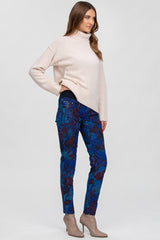 PRINTED JEGGINGS | Fitted Jeggings in Purple Flower Print