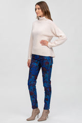 PRINTED JEGGINGS | Fitted Jeggings in Purple Flower Print